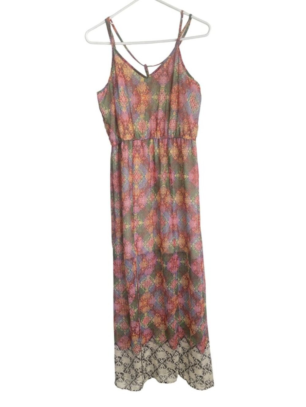 Floral Boho Maxi Dress With Adjustable Straps By Forever 21 - Size L